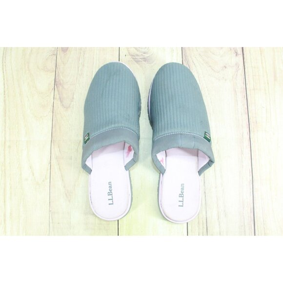 LL Bean Gray Nylon Slip On Airlight Scuffs Indoor Cozy Slippers Size 11 M - Picture 8 of 11